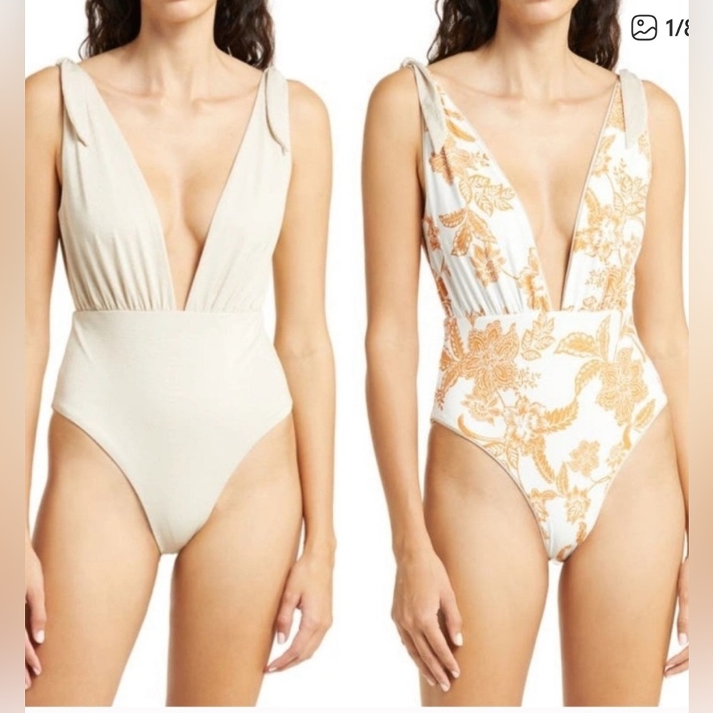 NWT Maaji Women's Nacar Medium Reversible Metallic One-Piece Swimsuit Size Large